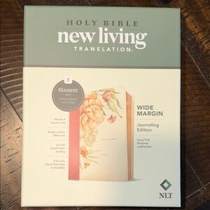 NEW NLT Wide Margin Journaling Bible - Dusty Pink Blossoms